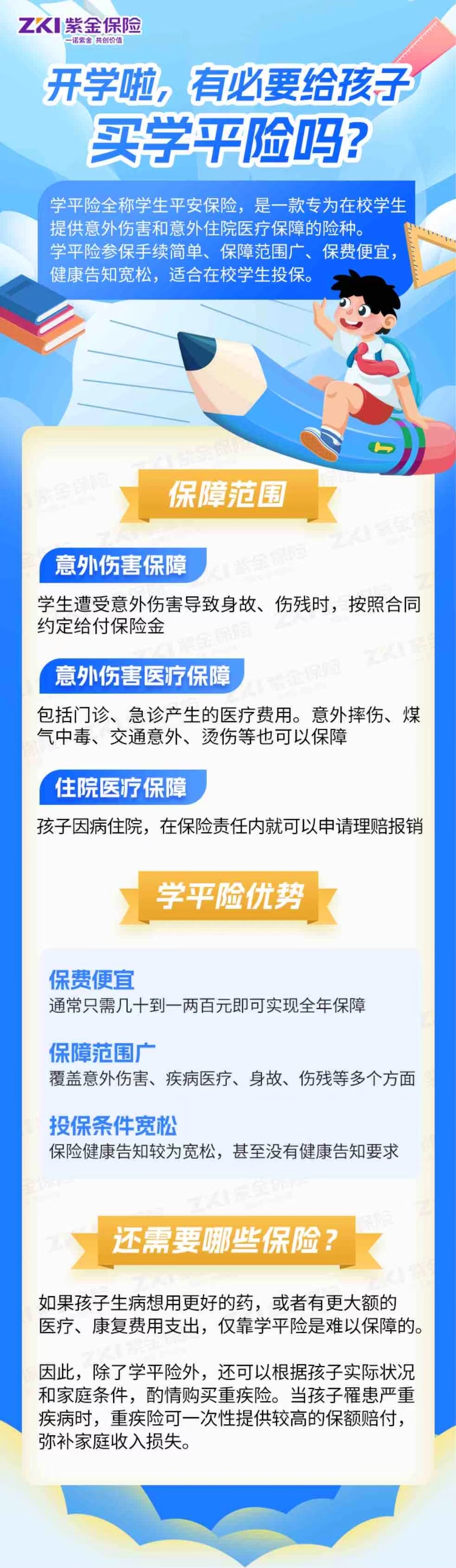 开学啦，有必要给孩子买学平险吗？——紫金财险湘潭中心支公司